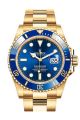 blue dial, gold watch submeriner date new rolex watch. 