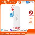 1~4pcs Tuya Zigbee Temperature Humidity Sensor APP Remote Control For Smart Home Work With Tuya Yandex Alexa ZHA Zigbee2MQTT. 