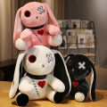 Spooky Gothic Bunny Stuffed Crazy Rabbit Plush Toys, Spooky Gothic Bunny Stuffed Animal Cute Horror Dreadful Bunny Doll, For Hal. 