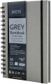 BRUSTRO Toned Paper - Grey Sketchbook | A5, 120 GSM | 60 Sheets/120 Pages |Wiro Bound, Spiral, Drawing, Sketching, Acid-free Paper, Dry media, Mandala Art, Graphite, Charcoal, Colour pencils, Gel pens. 