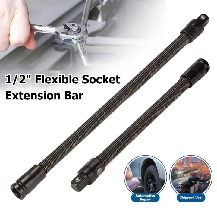 1/2" Flexible Extension Bar 250/350mm High Torque Flexible Shaft Drive Socket Extension Rod for Ratchet Wrench Auto Repair Tools