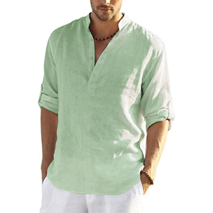 New%20Men's%20Casual%20Blouse%20Cotton%20Linen%20Shirt%20Loose%20Tops%20Long%20Sleeve%20Tee%20Shirt%20Spring%20Autumn%20Casual%20Handsome%20Men's%20Shirts%20-%20Image%205