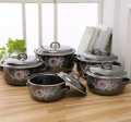 5 pcs Set Black Enamel Cast Iron Cookware Casserole set enamel cook tool pot With Best quality. 