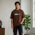 Why Not Black Oversize Crew Neck Printed  T-shirtFor Men / FARGO. 