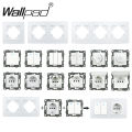 Wallpad EU Standard Single Power Socket Touch Switch Usb Wall Sockets Double Triple Wall Quadruple Glass Sockets. 