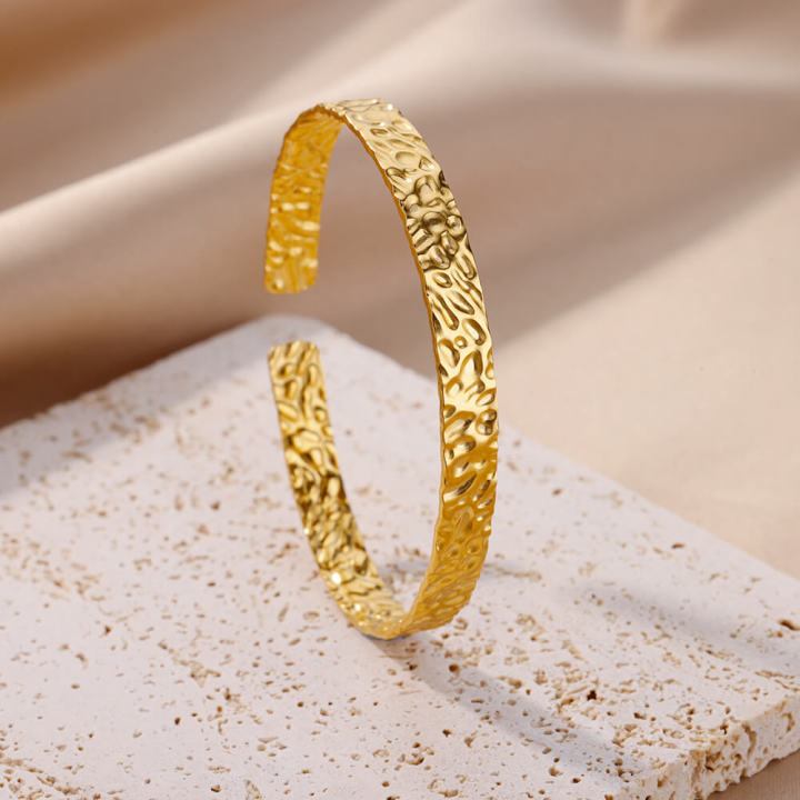 Gold%20Plated%20Bangle%20Bracelet%20for%20Women%20Open%20Adjustable%20Stainless%20Steel%20Cuff%20Bracelets%20Vintage%20Jewelry%20free%20shipping%20item%20pulseras%20-%20Image%204