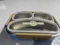 3 compartment lunch box stainless steel. 