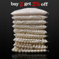 10-1000pcs/lot 3-20mm Straight Holes Acrylic Imitation Pearl Beige Bracelet Round Beads For DIY Craft Jewelry Making Supplies.