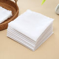 30cm Old-Fashioned Thick Cotton Handkerchief, Unisex Pure White Handkerchief, Outdoor Napkin Pad, Embroidered Printed Handkerchief.