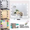 RGB-LED Bulb Mirror Lights Vanity Mirror Lamp Kit Lens Headlight Bulbs Kit (10 Bulbs) for Make. 
