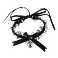 Lace Aesthetic Necklace Bow Knot Bell Choker Necklace Women's Cute Collar Gothic Simple  Lovely Pendant Fashion Jewelry. 
