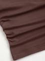 New Fashionable and Elegant Hanging Neck Top+Split Simple Solid Half Skirt Set. 