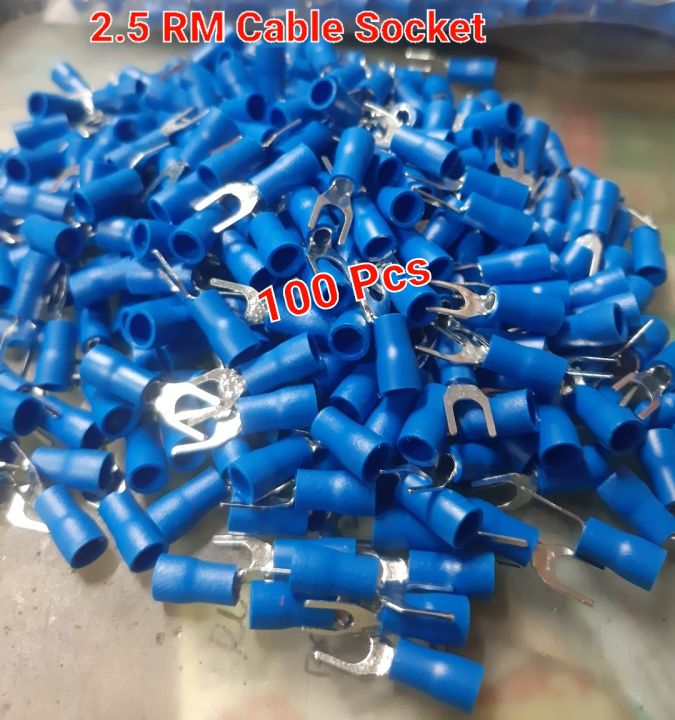 🔵 2.5RM Cable Socket (100 Pcs)🔌 5 colour. 2.5mm cable lug, 2.5rm cable ...