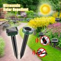Solar Ultrasonic Rat Repellent Built-in Buzzer Outdoor Ultrasonic Garden Lawn LED Electronic Breeding Snake Repellent. 