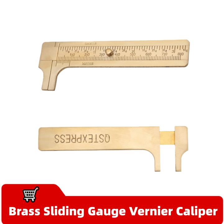Brass Sliding Gauge Vernier Caliper Ruler Measuring Tool Double Scales mm/inch Double Scale Vernier Caliper Vernier Caliper