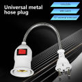 Direct plug swivel lamp head lamp mouth E27 large screw lamp holder type universal hose with switch. 