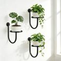 Sturdy Iron Wall Mounted Plant Holder Space Saving Wall Art Metal Flower Shelf Black Bonsai Hanging Hanging Plant Stand. 