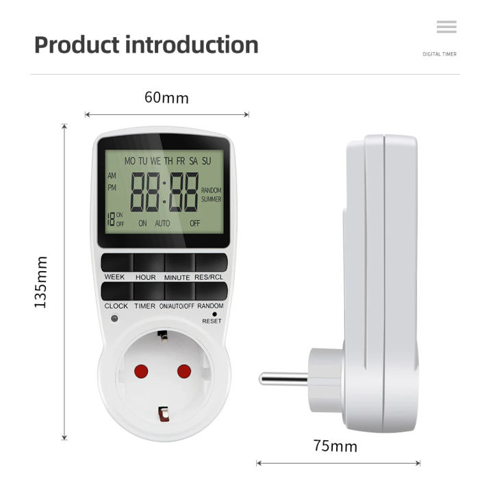 Socket Timer Panel Electronic Digital Timer Switch Socket Kitchen Timer Outlet ...