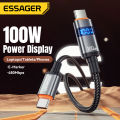 Essager 100W Type C to Type C Cable 5A PD Fast Charging USB C to USB C Display Cable For Macbook Laptop iPad  14 iPhone 15. 
