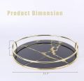 Round Iron Glass Tray, for Serving, Feature : Durable and serving tray , Good Quality. 