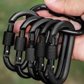 4Pcs Aluminum Alloy D-Ring Carabiner Hammock Hook Hook Organizer Shopping Bag Clip Hook for Outdoor Hiking Travel Backpack. 