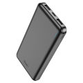 Hoco J100 High-Ranking 10000mAh Power Bank – Dual USB Output, Type-C & Micro-USB Input – Black.