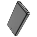 Hoco J100 High-Ranking 10000mAh Power Bank – Dual USB Output, Type-C & Micro-USB Input – Black.