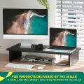 Monitor Stand – Extended Shelf Computer Monitor Riser, Wood Desktop Stand for TV Screen Laptop, Desk Organization, Office Supplies, Black, 5/18.