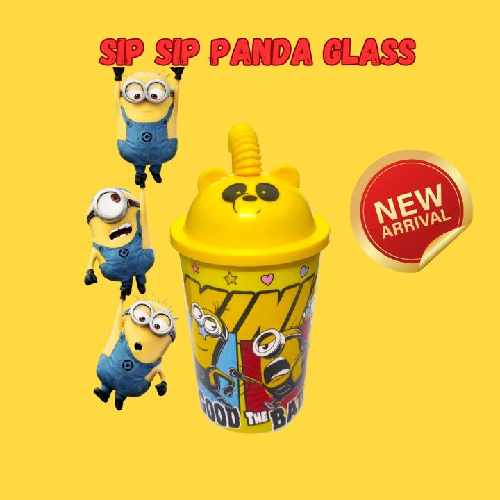 Straw glass/ Juice glass for kids printed