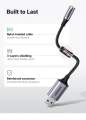 UGREEN USB to 3.5mm Jack Audio Adapter Sound Card Support Mic TRRS Headphone DAC 24bit 96kHz Nylon Braided USB to Aux Jack Compatible with Windows Mac Linux PC PS5 PS4 Switch Speaker, 9.8 Inch. 