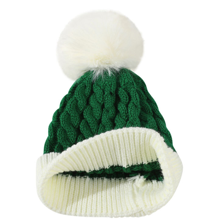 Unisex%20Winter%20Red%20And%20Green%20Patchwork%20Pompoms%20Knit%20Hat%20Christmas%20Hat%20For%20Women%20Men%20Christmas%20Gift%20-%20Image%205