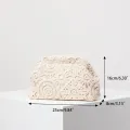 Pattern hollow woven bag, simple clutch bag, Bohemian clip bag, holiday casual straw purse, beach bag (random pattern). 