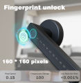 WINFREE Smart Fingerprint Door Lock Tuya Bluetooth Keyless Entry Smart Door Lock Alexa Google Assistant Interior Wooden Door. 