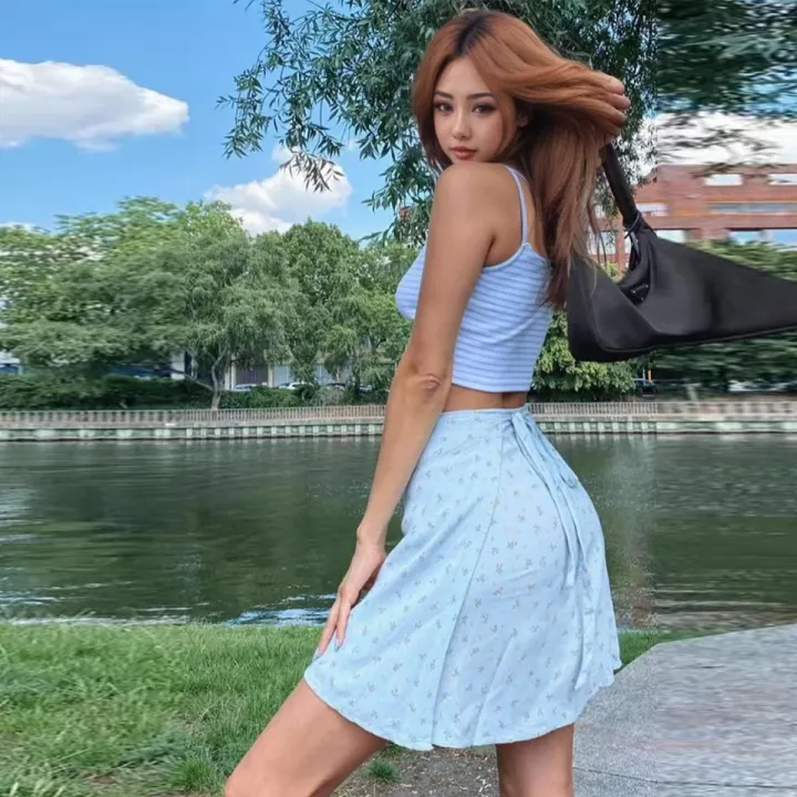 Cute%20lace%20up%20short%20skirt%20floral%20pattern%20Korean-style%20short%20skirt%20A-Line%20high%20waist%20skirt%20fashion%202022%20cheap%20-%20Image%205