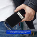 Rfid Smart Credit Card Holder Wallets Metal Slim Pop Up Minimalist Men Wallets Black Male Purse Money Bags Carteira Masculina. 