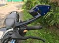 universal motorcycle adjustable side mirrors 360 rotatable side mirror blue. 