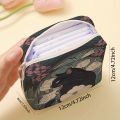1 PC Cat Pattern Printed Sanitary Napkin Storage Bag, Women's Lightweight Tissue Bag, Sanitary Tissue Bag.