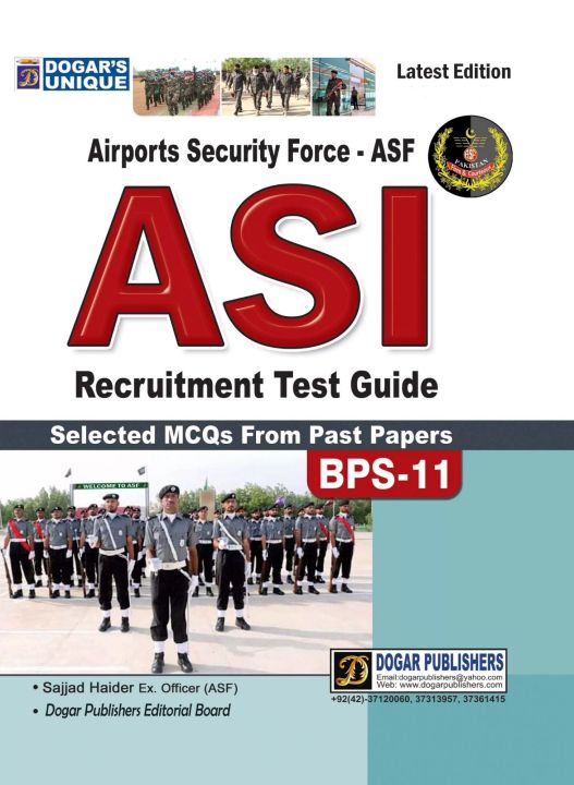 Dogar Airport Security Force ASF ASI Recruitment Test Guide 2025 Edition / ASF ASI book 2025 Edition