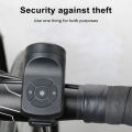 Bike Bell 120DB Burglar Vibration Alarm Bicycle  Bell for Handlebars Waterproof USB Rechargeable for Mountain Bike Scooter. 