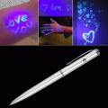 1PCS Multifunctional LED Light Ballpoint Pen Invisible Ink Pen UV Light Money Checking School Office Supplies Writing Tools. 