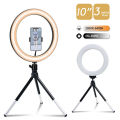 LED Ring Light Photography Adjustable Lighting Phone Ringlight With 20cm Tripod Stand USB Round Fill Lamp For Phone Video Live. 