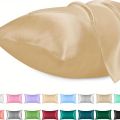 1PC Satin Pillowcase for Hair Similar to Silk Pillow Cases for Skin, Silky & Soft Pillow Covers, Gifts for Her or Him. 