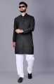 luxurious silk blend long kurta with smooth pajama bottoms for mens. 