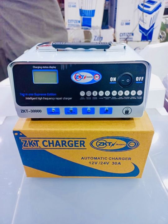 Smart Desulfator Maintainer Battery Charger 12V 30A 24V 10A Adjustable Pulse Repair Lea...