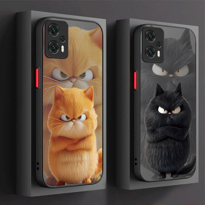 Cartoon Angry Cat Couple Style Case for Poco X7 X6 X5 X4 GT X3 NFC F6 ...