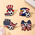4 PCS Exquisite Metal Ball Badge Brooch Sports Fan Collection  Lapel Pin Decoration Accessory. 