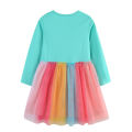 Jumping Meters Unicorn Long Sleeve Girls Dresses Children's Autumn Spring Kids Clothes Birthday Toddler Kids Frocks Baby Wear. 