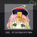 for Demon Slayer Kanroji Mitsuri Peek Car Sticker Occlusion Scratch Personality Decal Car Goods Creative Decals. 