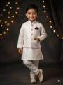 exclusive premium vanarasi/katan waistcoat 3 panjabi set for baby boys- eid , wedding, birthday occasion panjabi set for kids ( age 6m-7y ). 