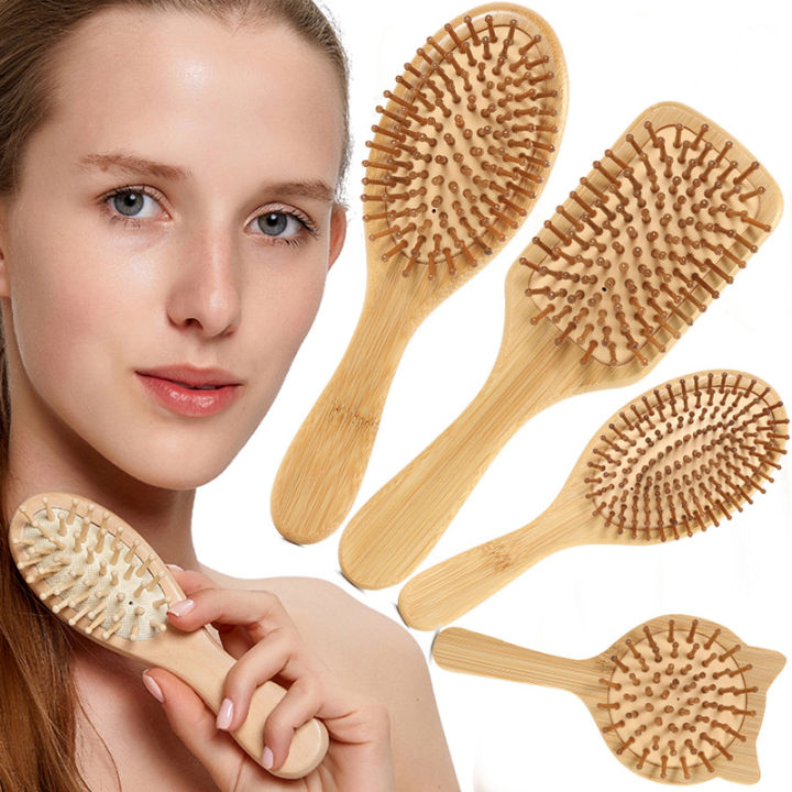 New Wooden Bamboo Hair Brush Air Massage Comb Anti-static Scalp Combs Airbag Hairdressing Healthy Reduce Hair Loss Styling Tools